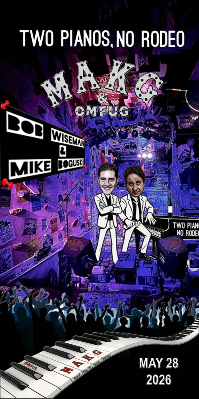 Bob Wiseman and Mike Boguski Garage show poster